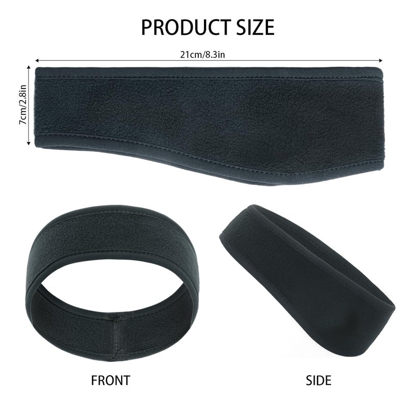 Gvhntk 4 Pcs Kids Ear Warmer Fleece Headband Winter Ear Warmer Headband Fleece Running Ear Muffs for Child Outside Running Sporting (Black,blue,red,grey) - Image 2